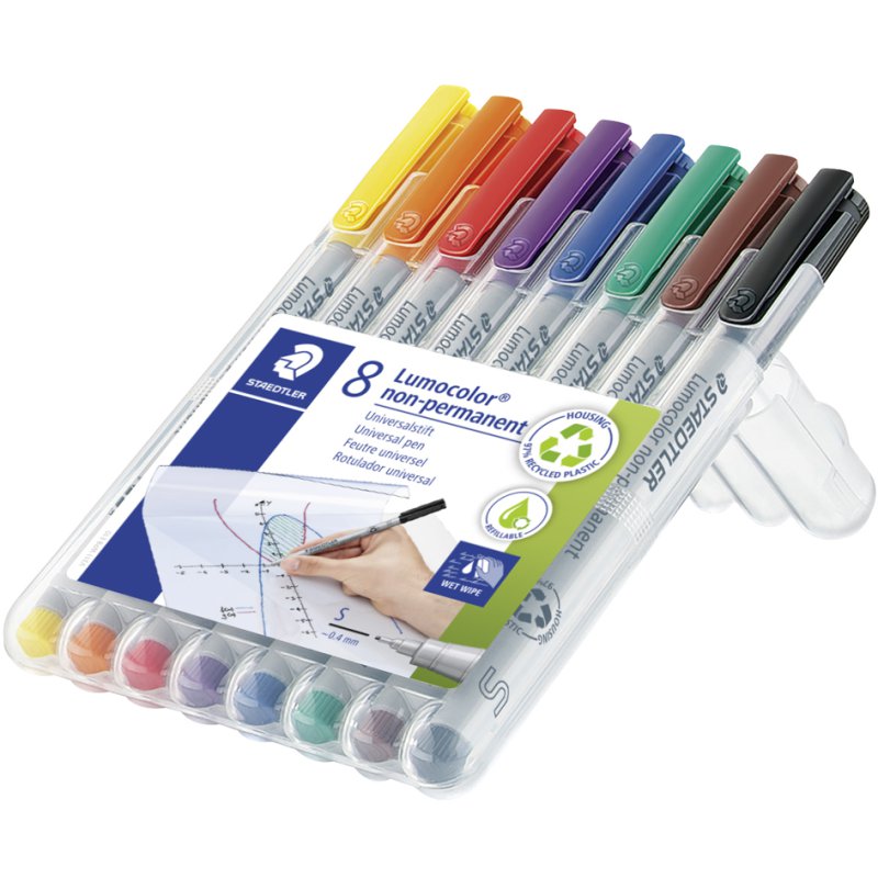 STAEDTLER Lumocolor uitwisbare marker 311S, navulbaar, 0,4 mm, 8 stuks
